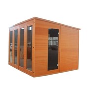 Aleko Canadian Cedar Outdoor Studio Storage Home-Cabin and Clubhouse, 12x10 SCRUBYCED7